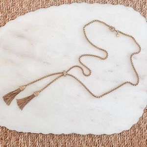 J. Crew Gold Tassel Chain Necklace